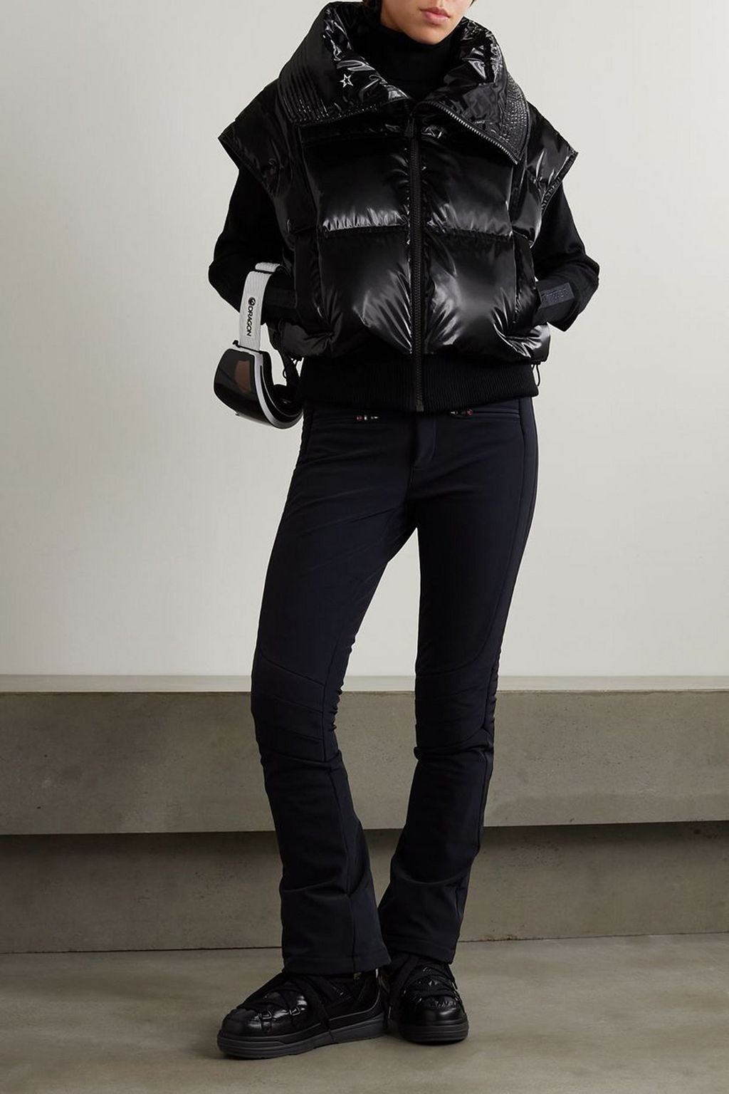 PERFECT MOMENT Glossed quilted shell vest