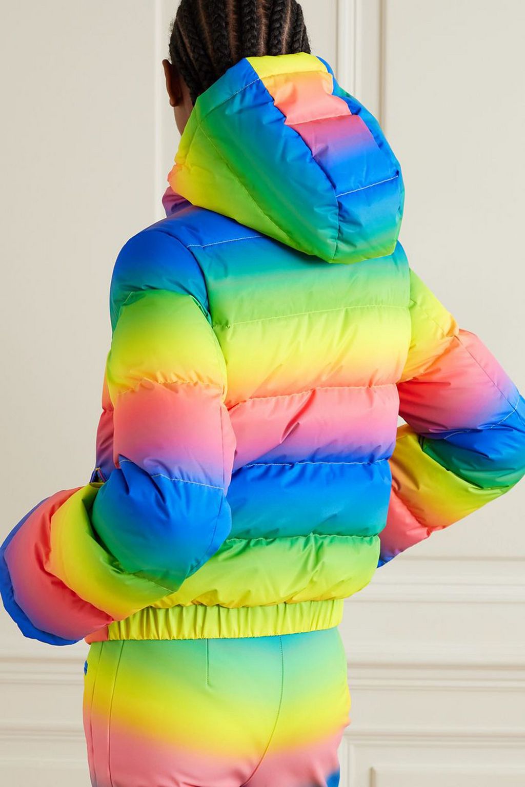 PERFECT MOMENT Printed quilted hooded ski jacket