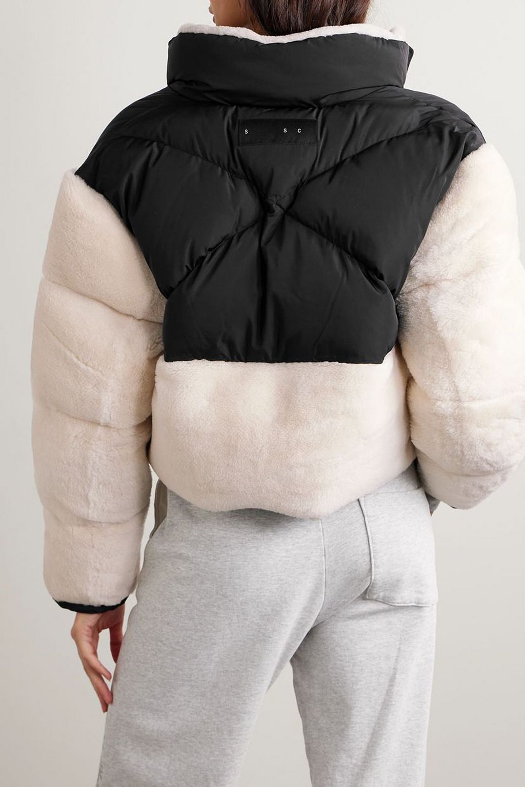 SHOREDITCH SKI CLUB Maya shell-trimmed quilted padded shearling jacket