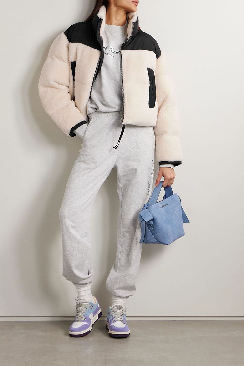 SHOREDITCH SKI CLUB Maya shell-trimmed quilted padded shearling jacket