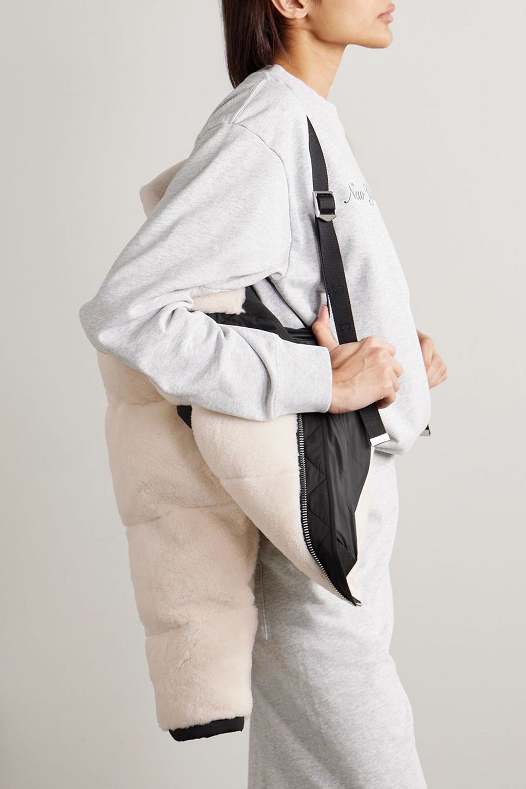 SHOREDITCH SKI CLUB Maya shell-trimmed quilted padded shearling jacket
