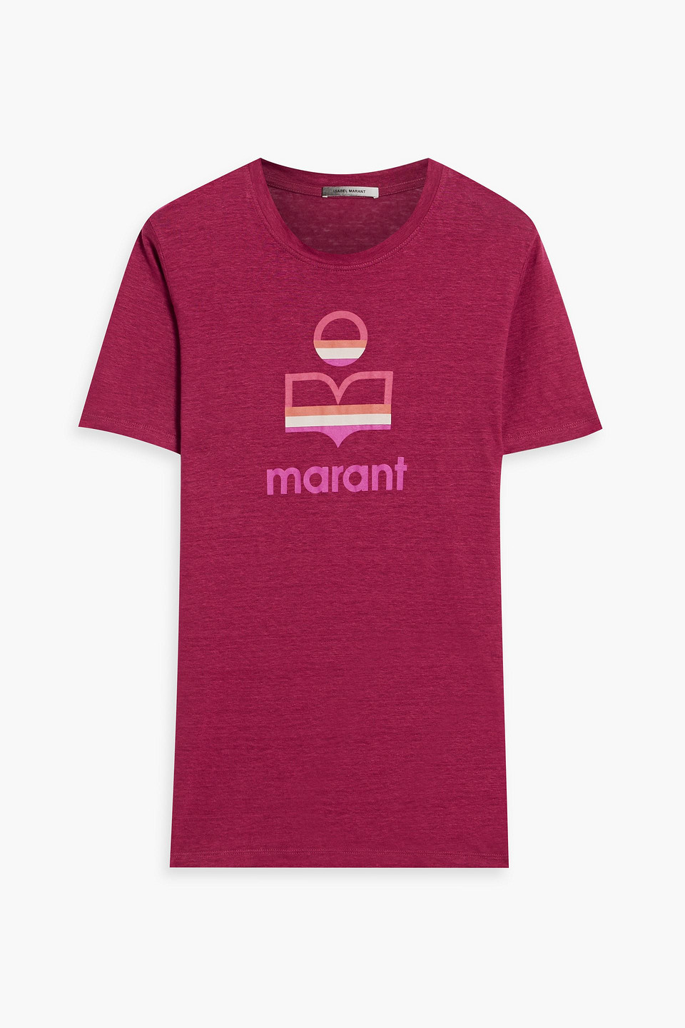 Isabel Marant Karaman Logo-print Linen-jersey T-shirt In Fuchsia