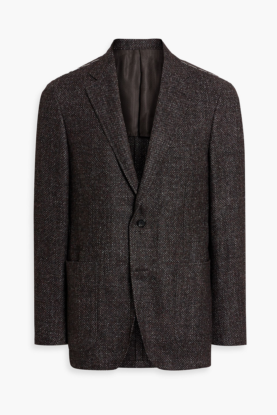 Canali Brushed Tweed Blazer In Dark Purple