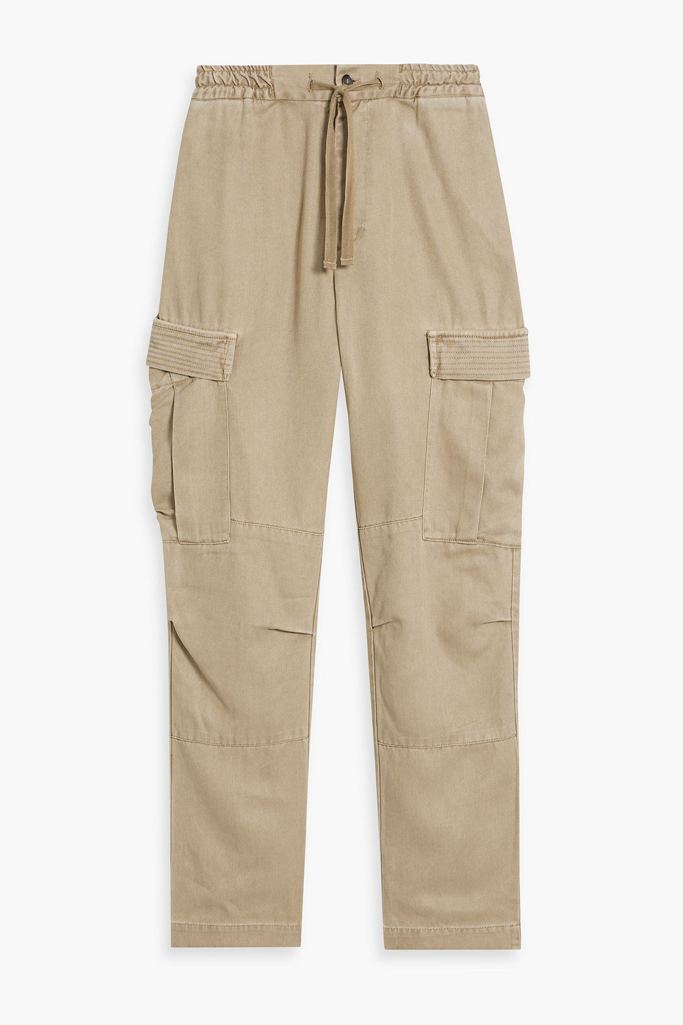 Officine Generale Jay Tapered Cotton-twill Cargo Pants In Beige