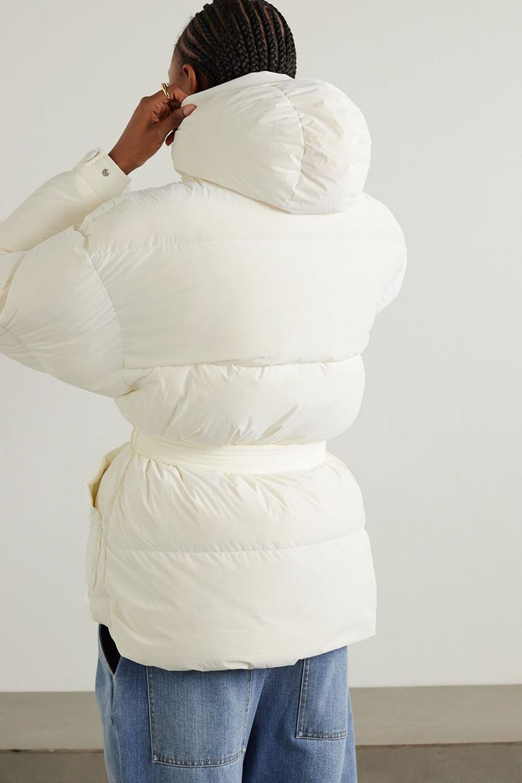 IENKI IENKI Michlin belted quilted faux leather down jacket