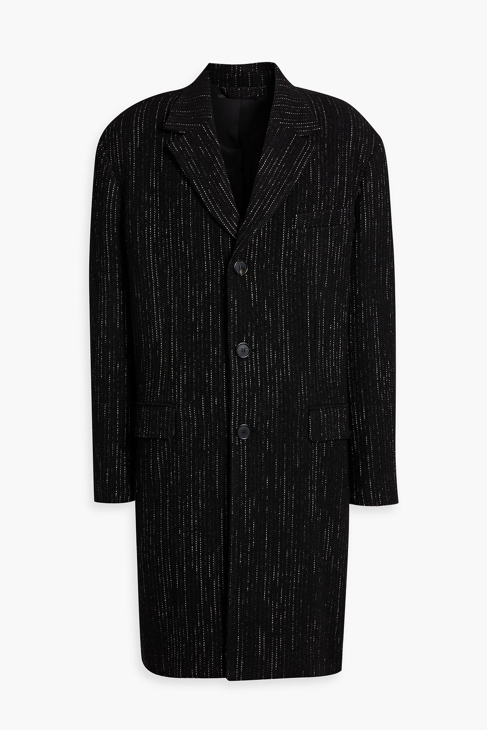 Acne Studios Pinstriped Tweed Coat In Black