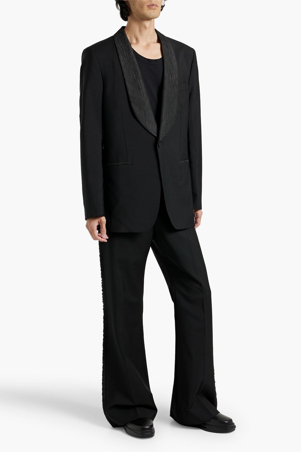 ACNE STUDIOS Cloqué-paneled wool and mohair-blend blazer