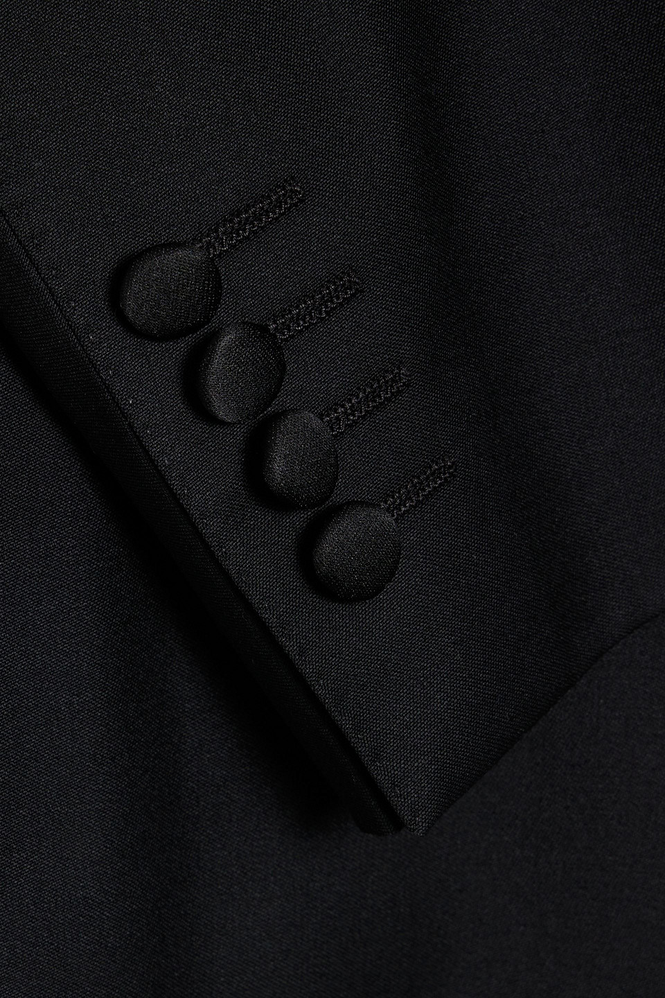 Canali Satin-trimmed Wool-twill Suit In Black