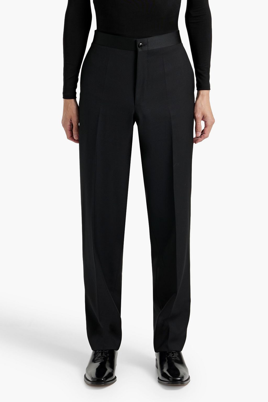 CANALI Satin-trimmed wool-twill suit