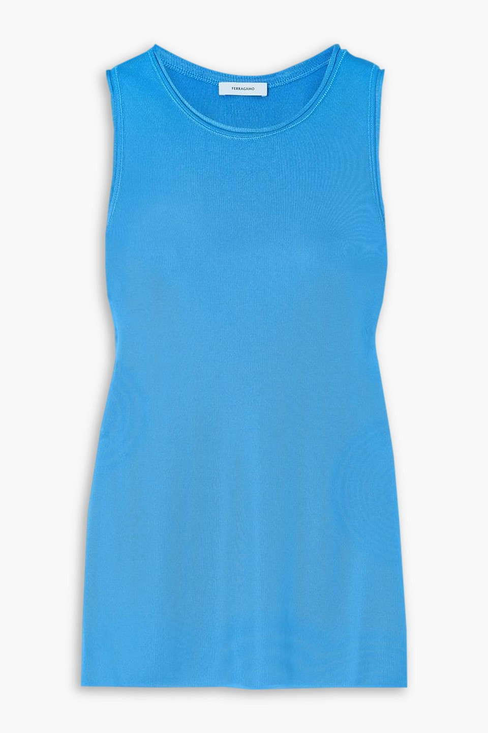 Ferragamo Knitted Tank In Azure