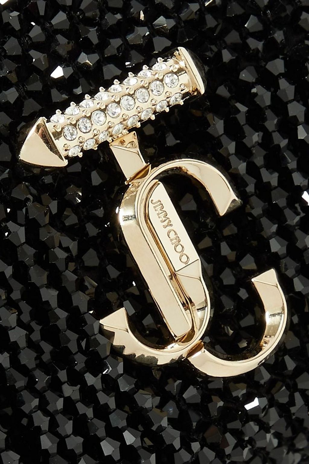 JIMMY CHOO Avenue mini fringed embellished satin shoulder bag