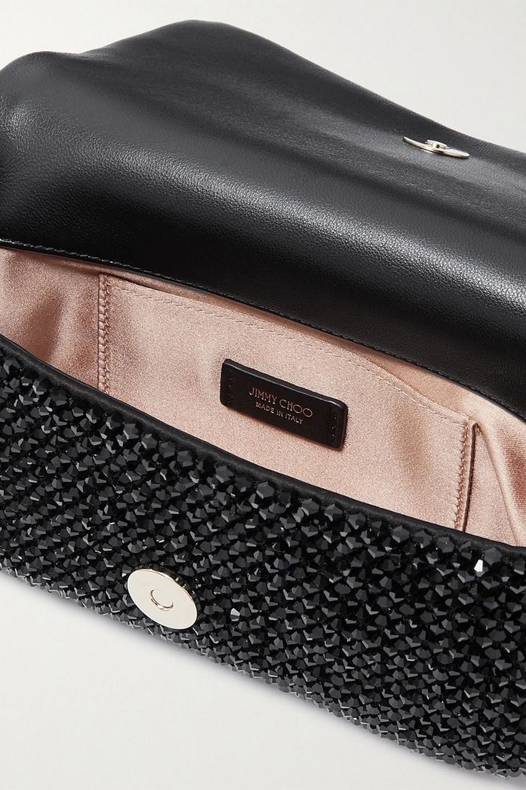 JIMMY CHOO Avenue mini fringed embellished satin shoulder bag