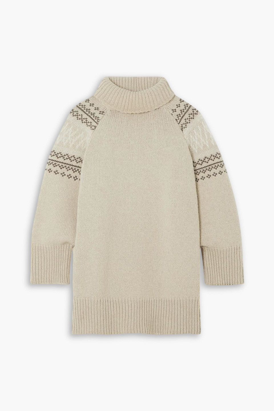We Norwegians Fair Isle Merino Wool And Cashmere-blend Turtleneck Sweater In Sand