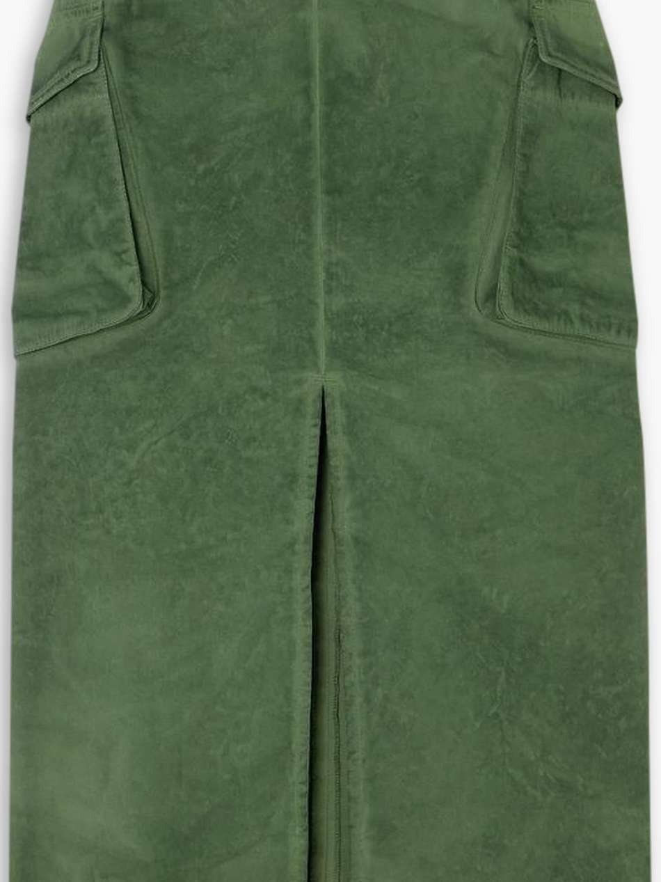 cotton cargo midi skirt