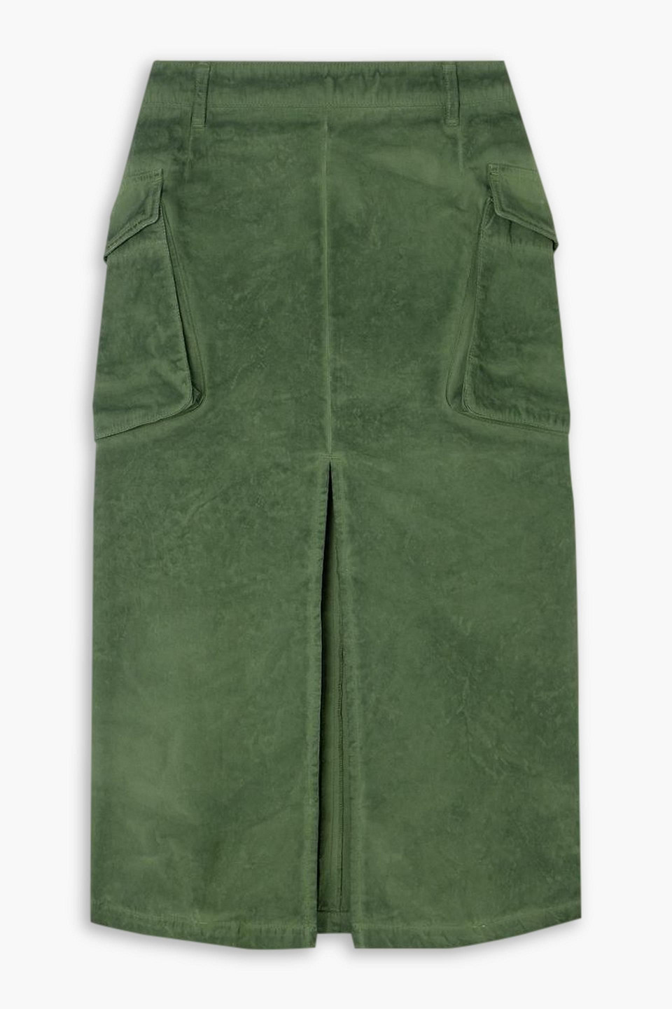 Halfboy Cotton Cargo Midi Skirt In Green
