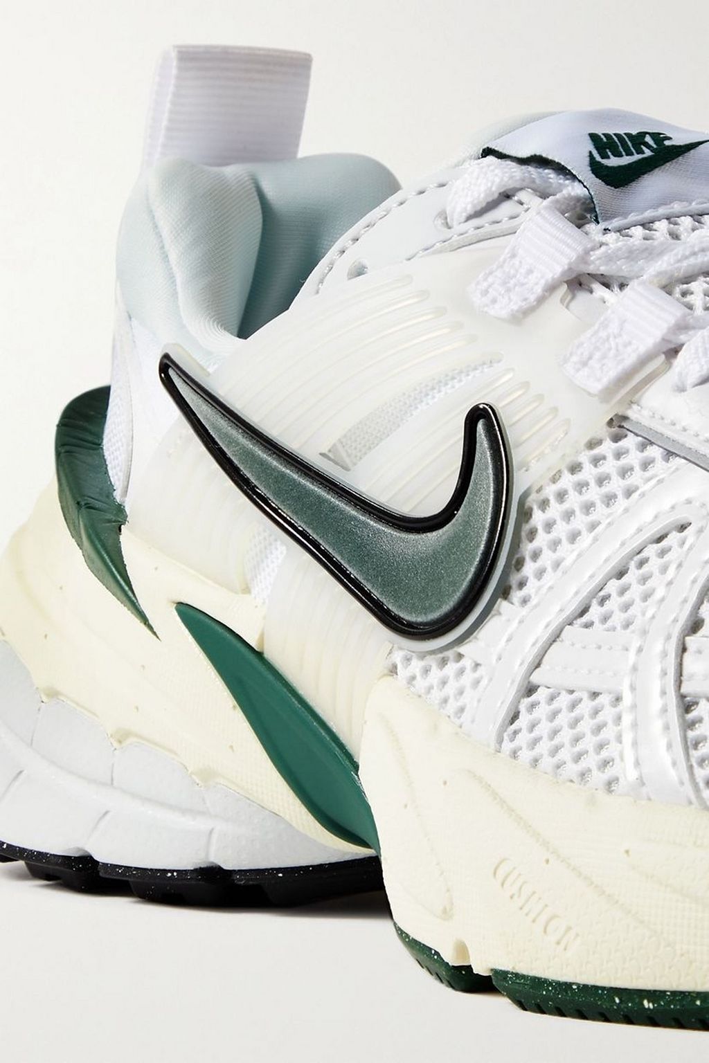 NIKE V2K rubber-trimmed leather and mesh sneakers