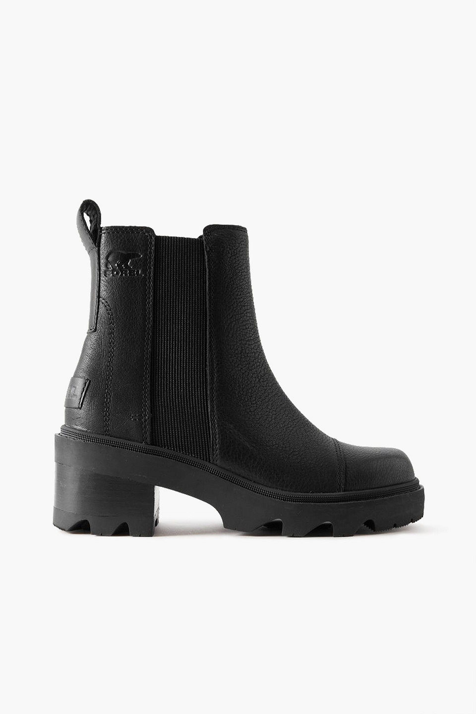 Sorel Joan Now Leather Chelsea Ankle Boots In Black