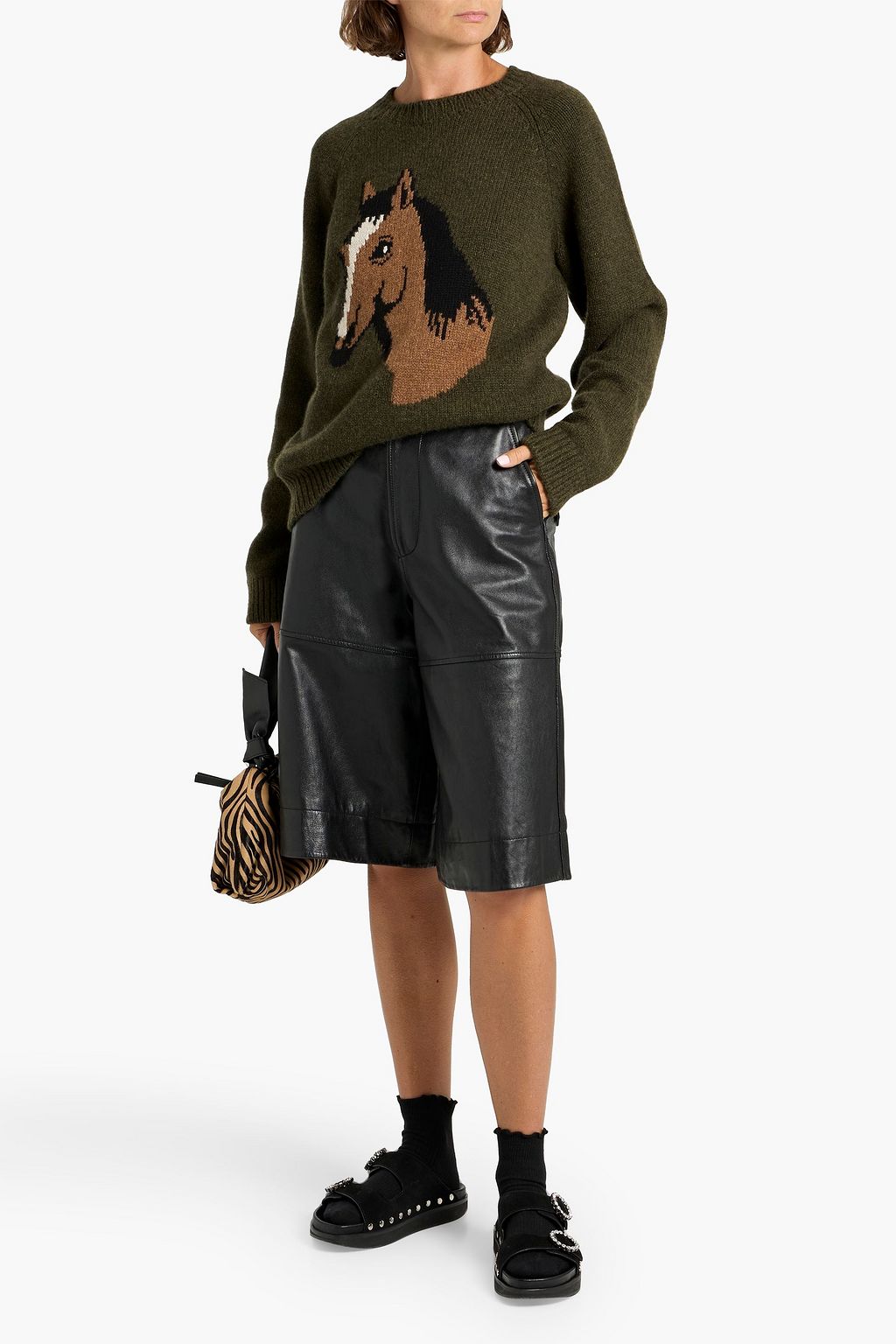 THE ELDER STATESMAN Horsey intarsia cashmere sweater