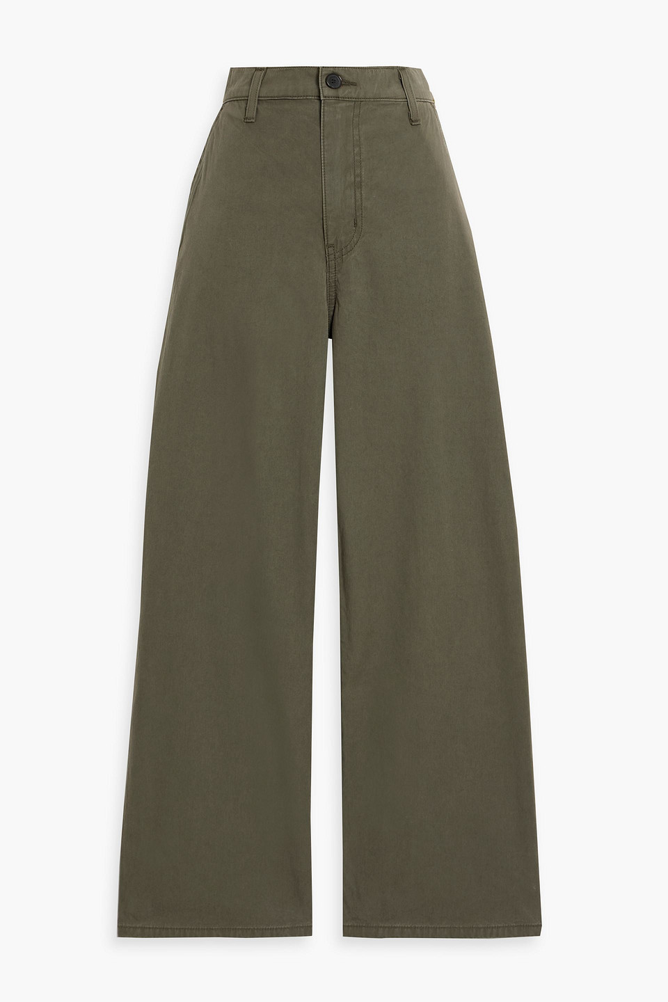 The Elder Statesman Cotton-twill Straight-leg Pants In Green