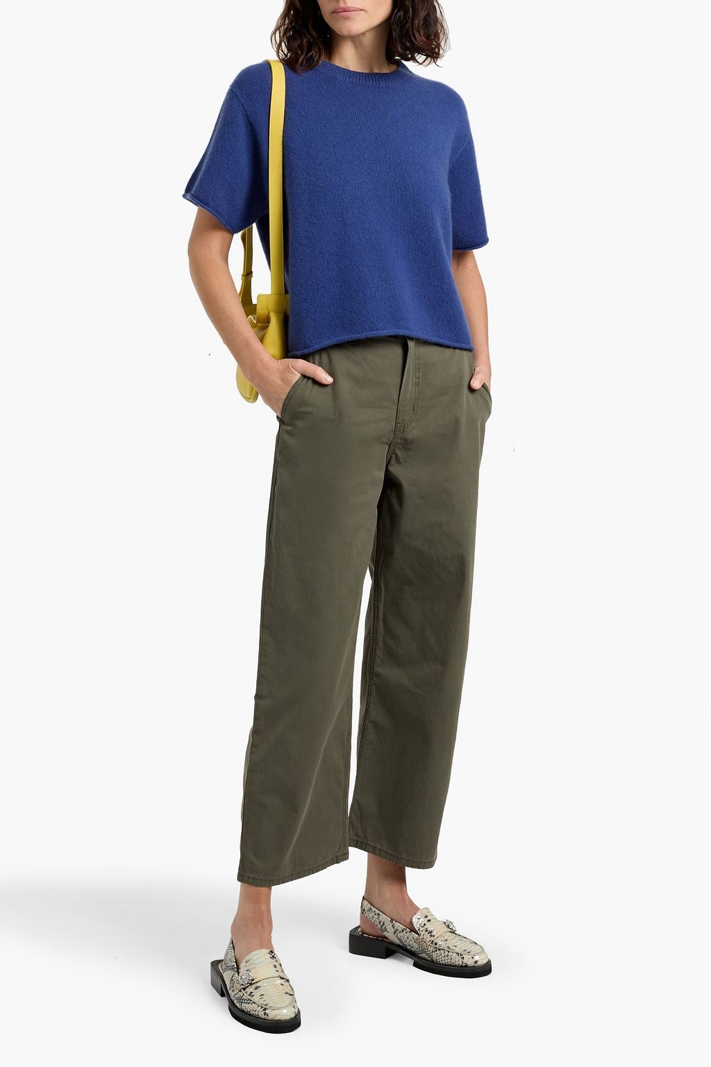 THE ELDER STATESMAN Cotton-twill straight-leg pants