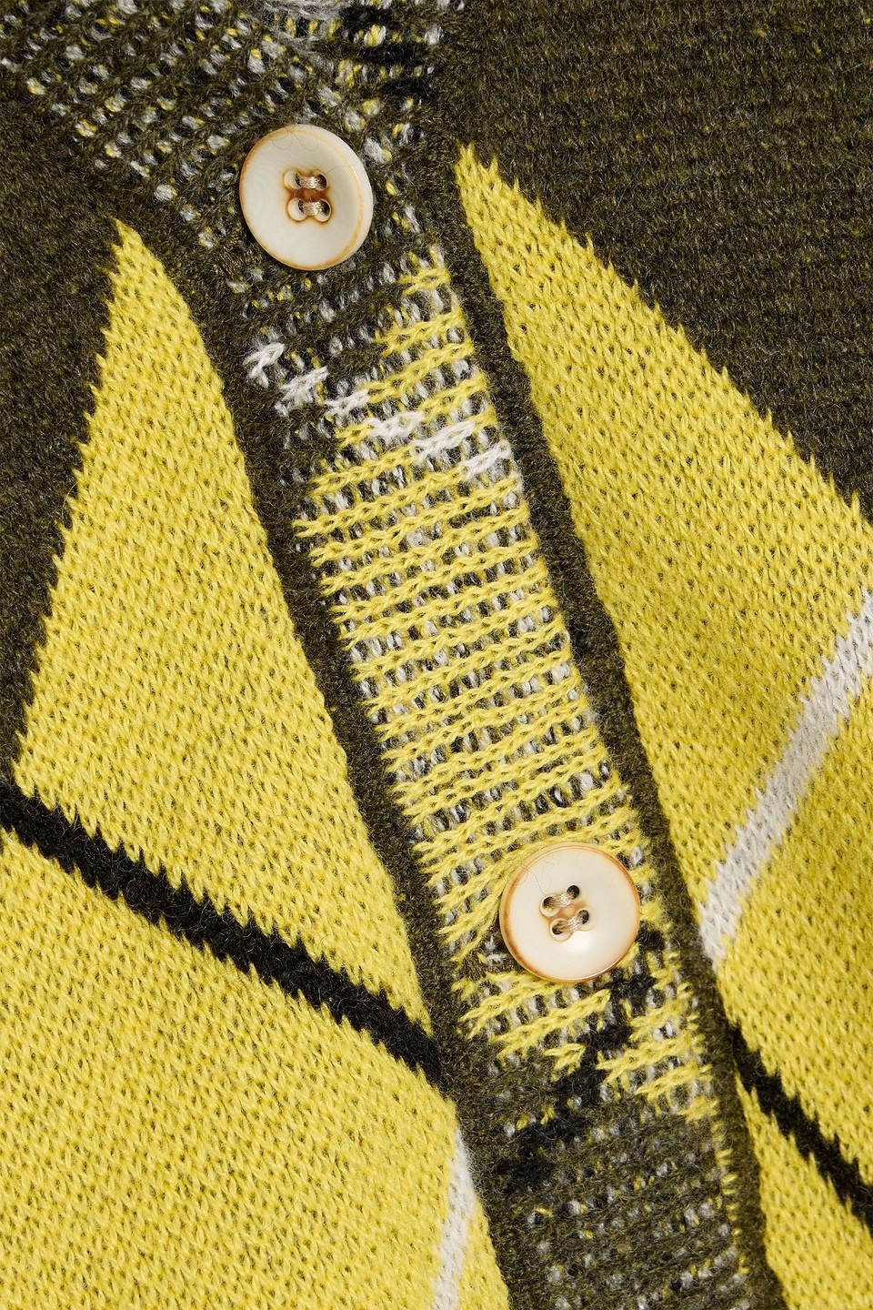 The Elder Statesman Argyle Intarsia Cashmere Cardigan In Multi