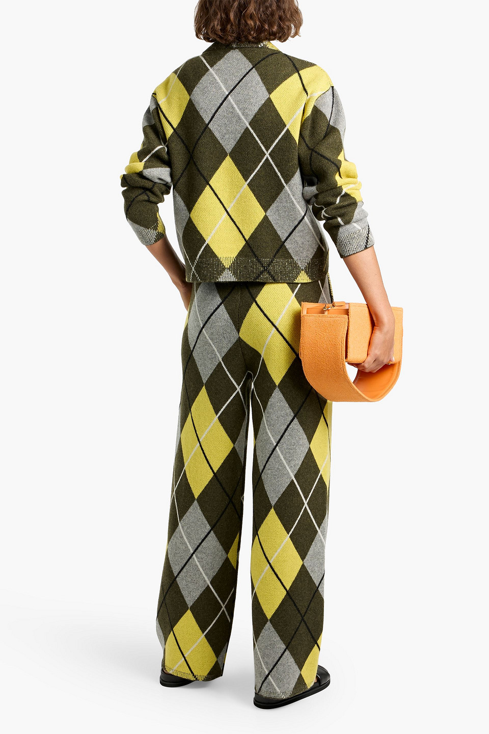 The Elder Statesman Argyle Intarsia Cashmere Cardigan In Multi