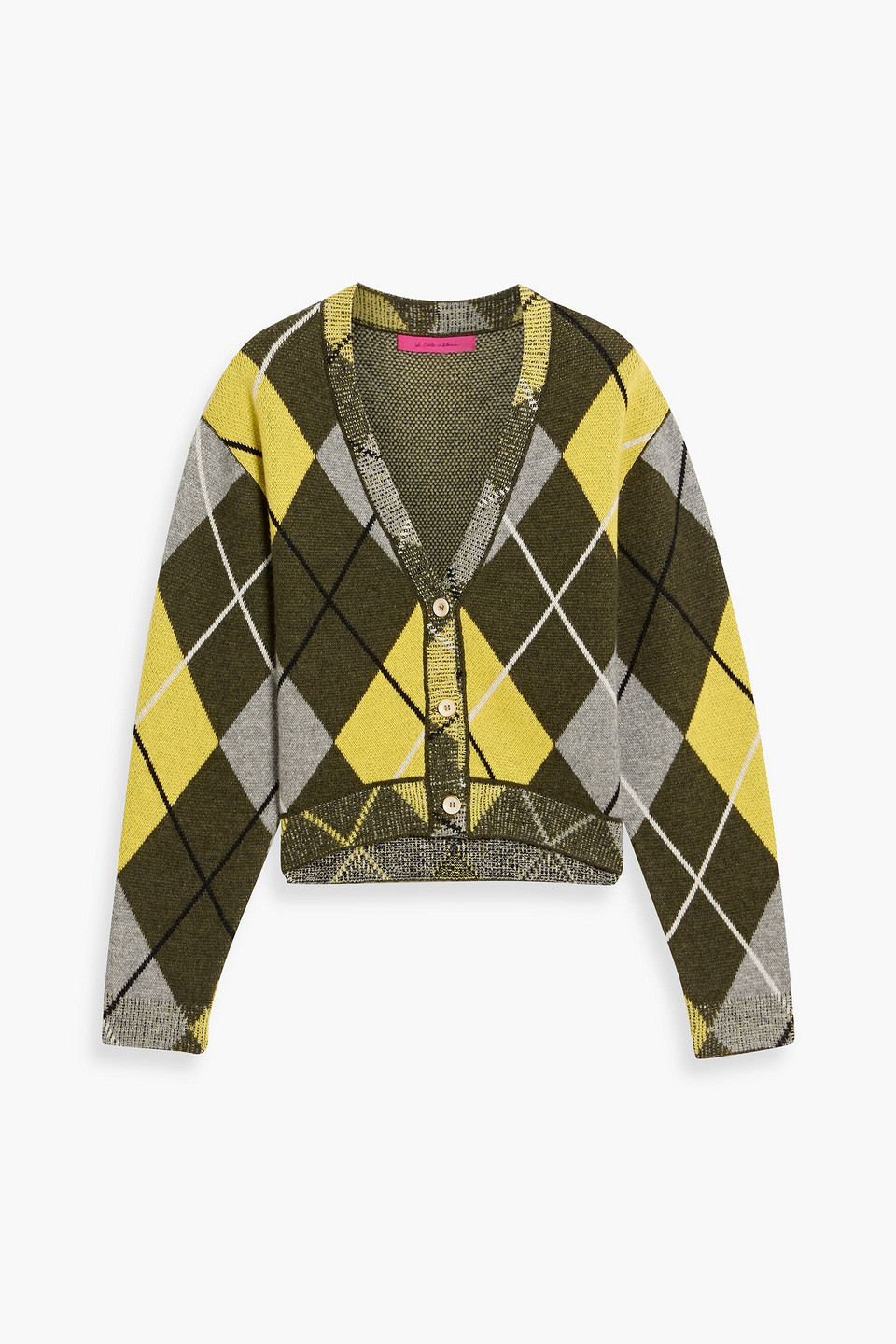 The Elder Statesman Argyle Intarsia Cashmere Cardigan In Multi