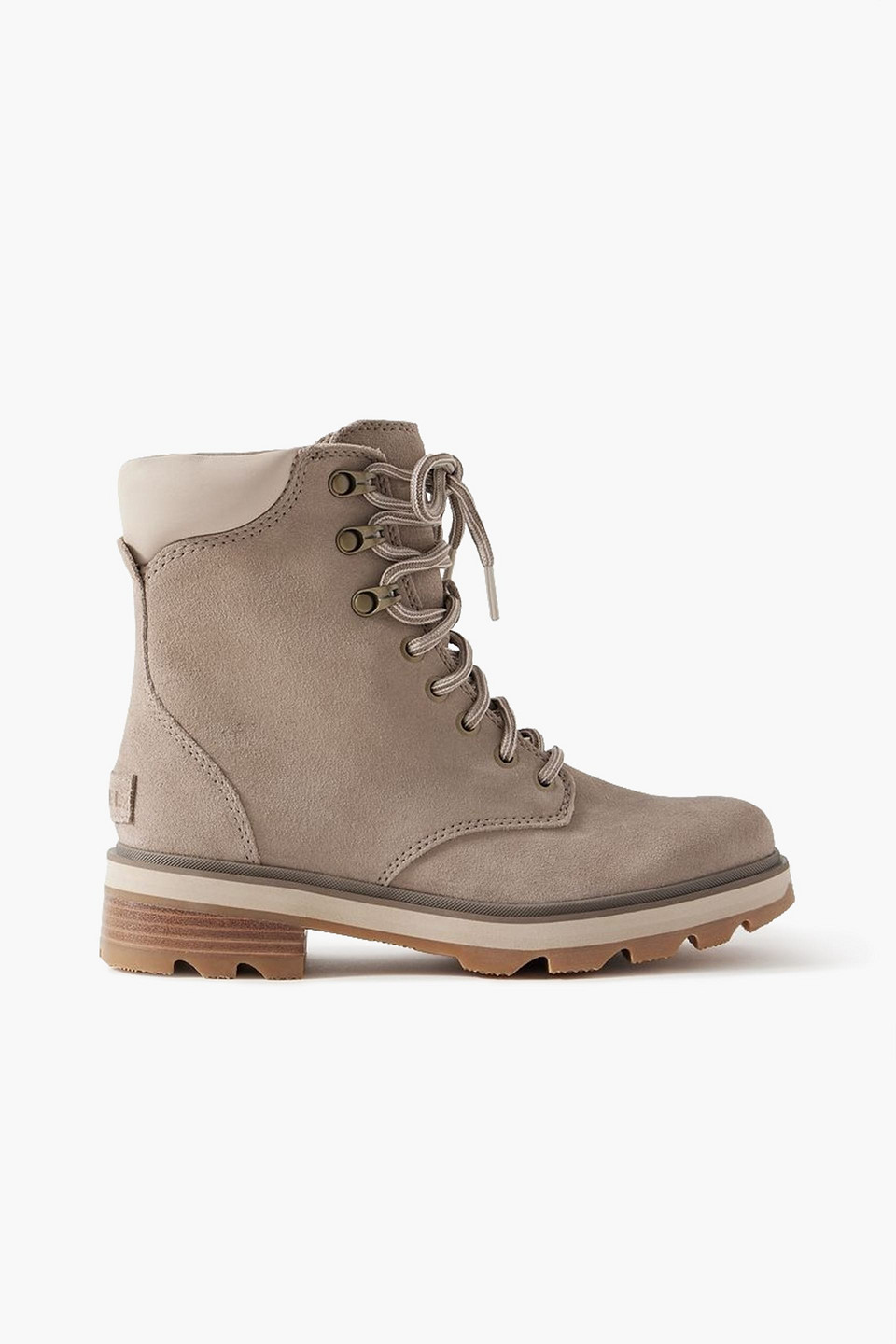 Sorel Lennox Leather Lace-up Boots In Taupe