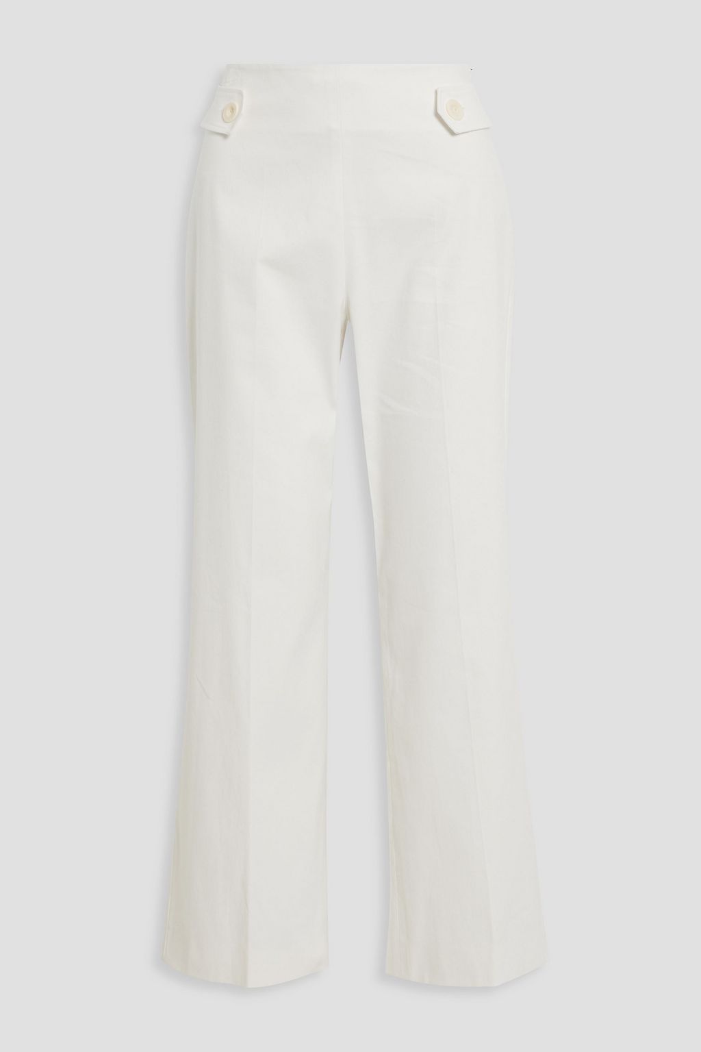 MAX MARA Button-detailed stretch-cotton twill straight-leg pants 