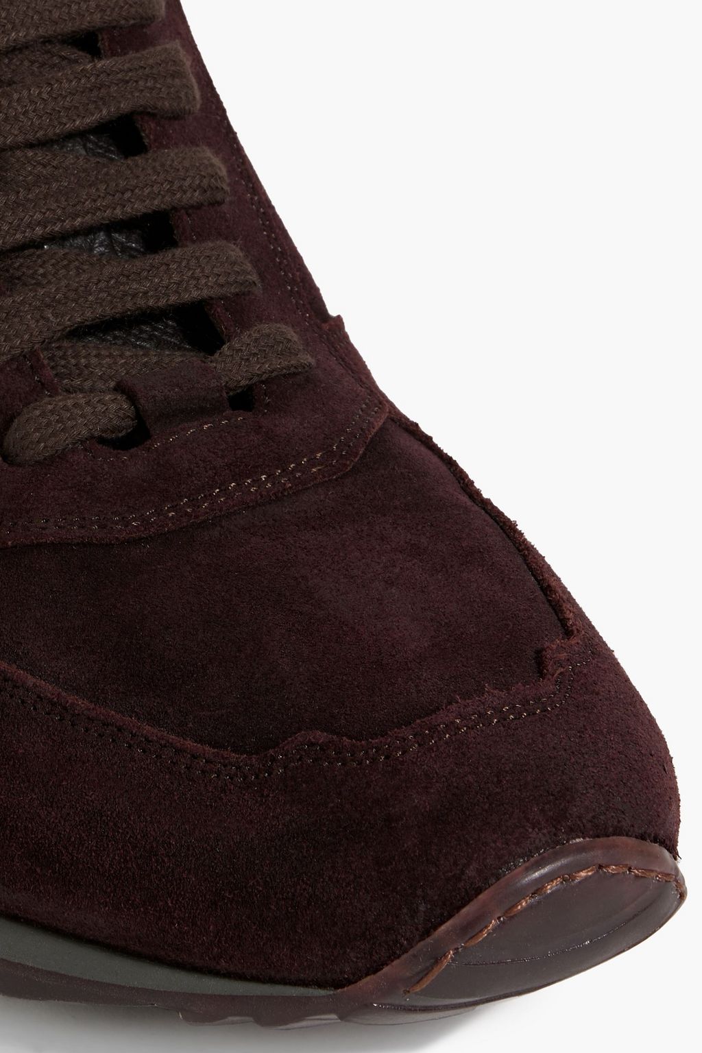 CANALI Leather-trimmed suede sneakers