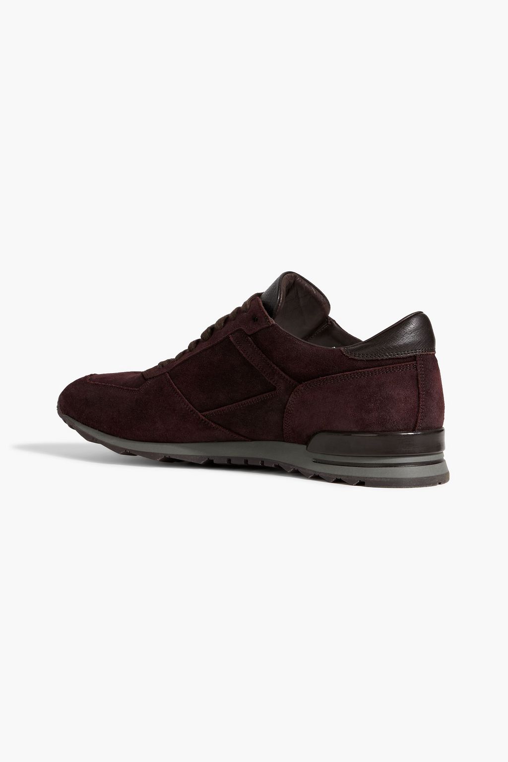 CANALI Leather-trimmed suede sneakers