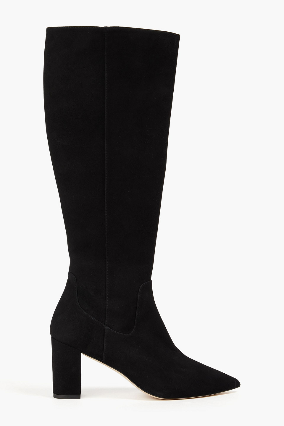 Stuart Weitzman Renegade Zip 75 Suede Knee-high Boot In Black
