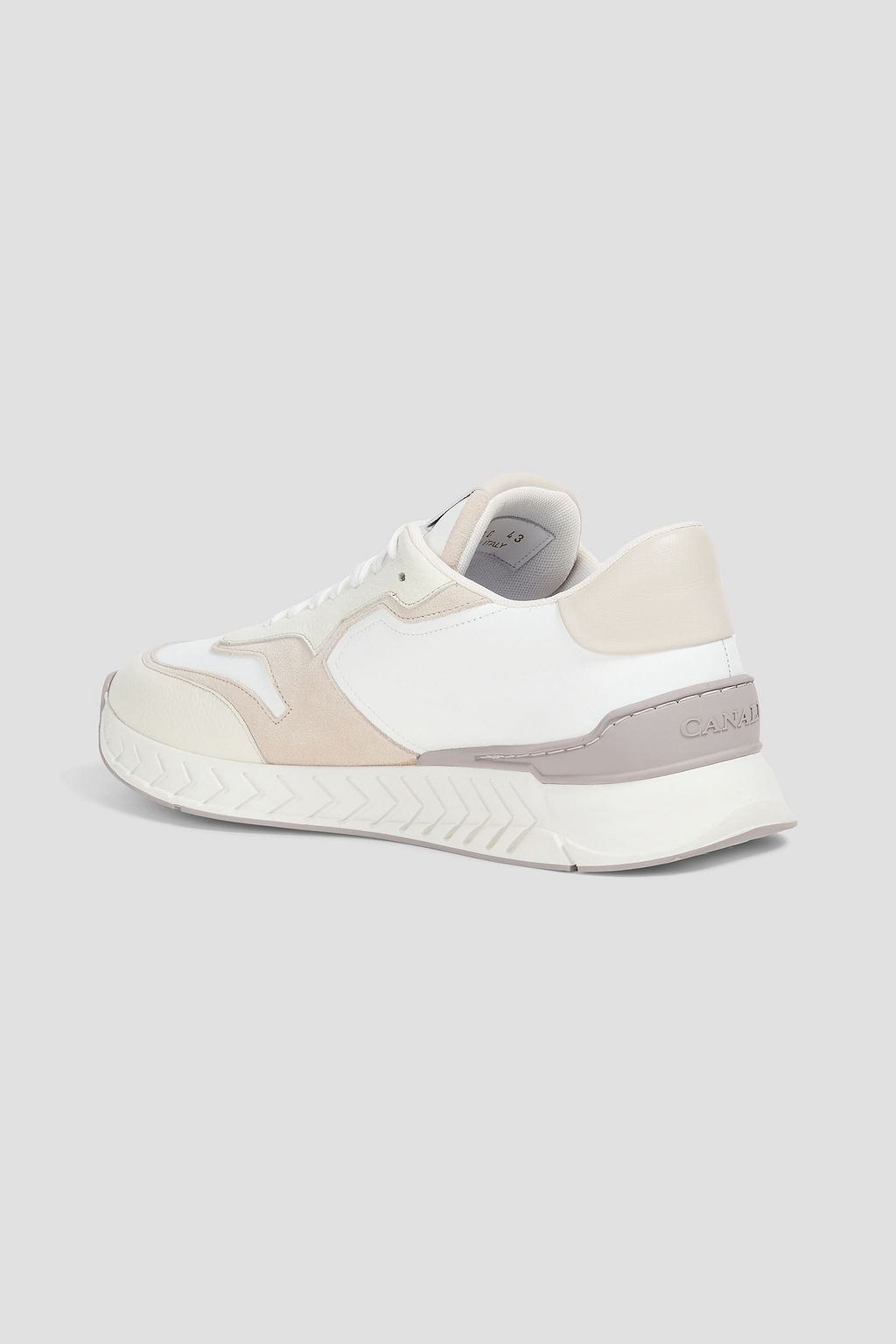 CANALI Smooth and pebbled-leather sneakers