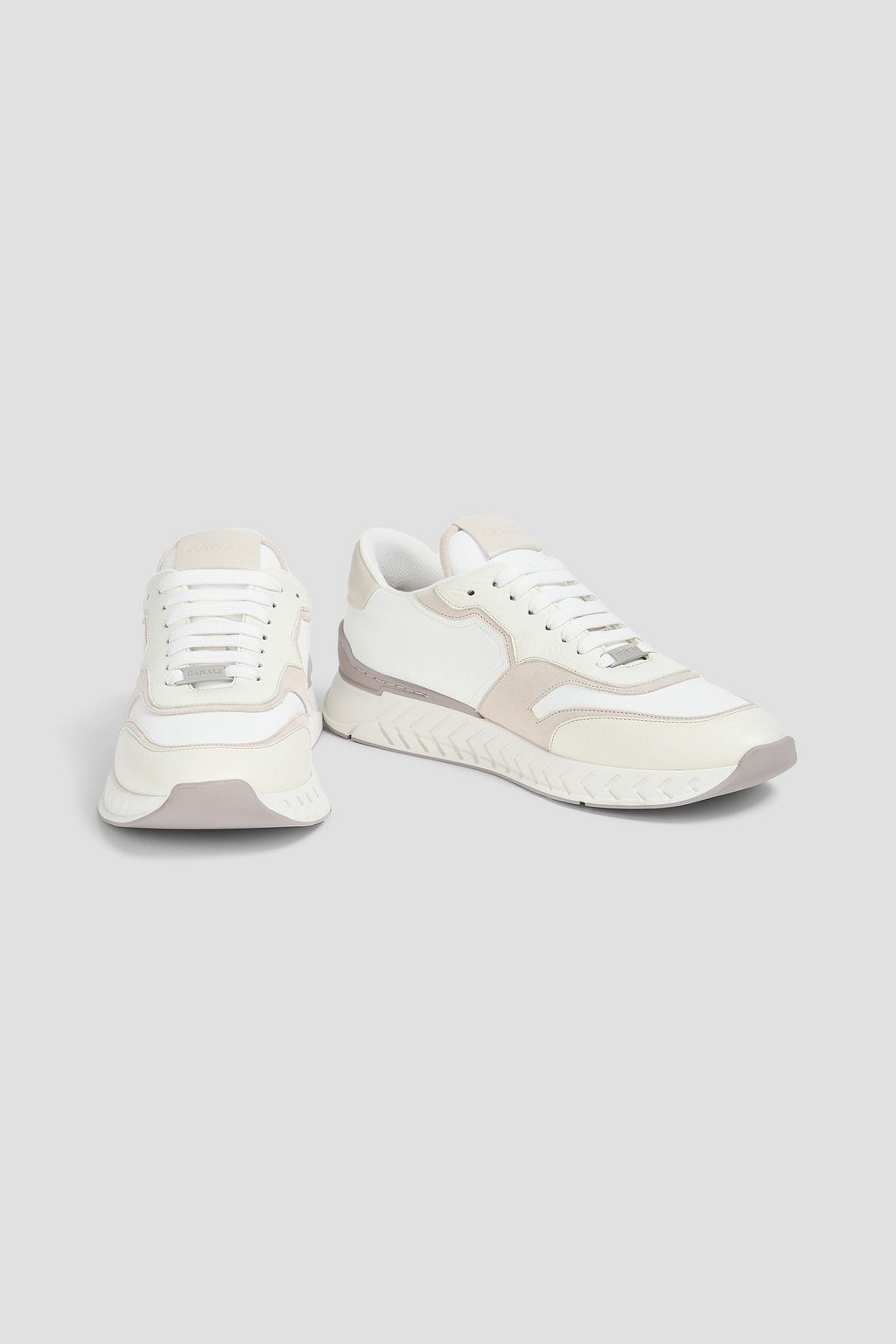 CANALI Smooth and pebbled-leather sneakers