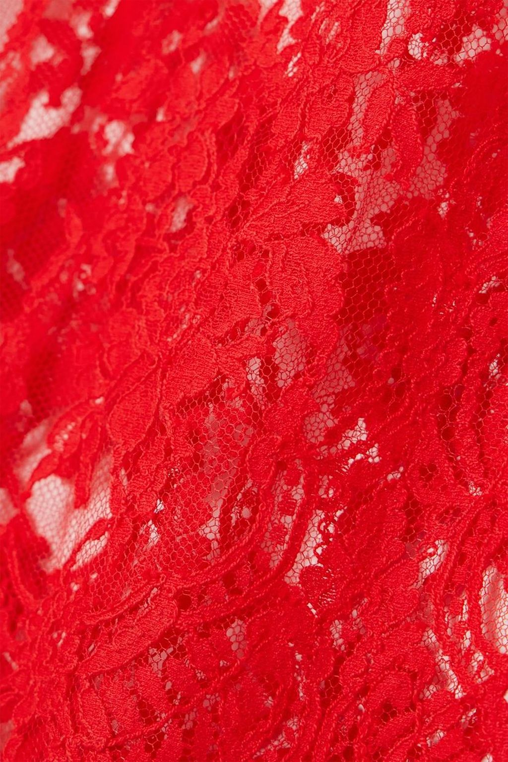 COCO DE MER Marella satin-trimmed cutout Leavers lace chemise