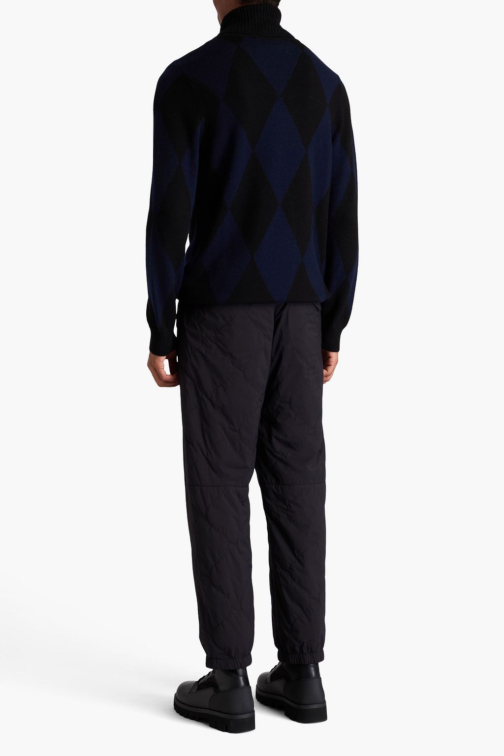 PERFECT MOMENT Argyle merino wool turtleneck sweater