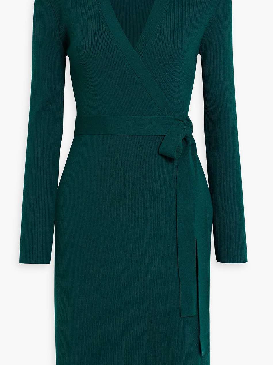 mida ribbed-knit wrap dress