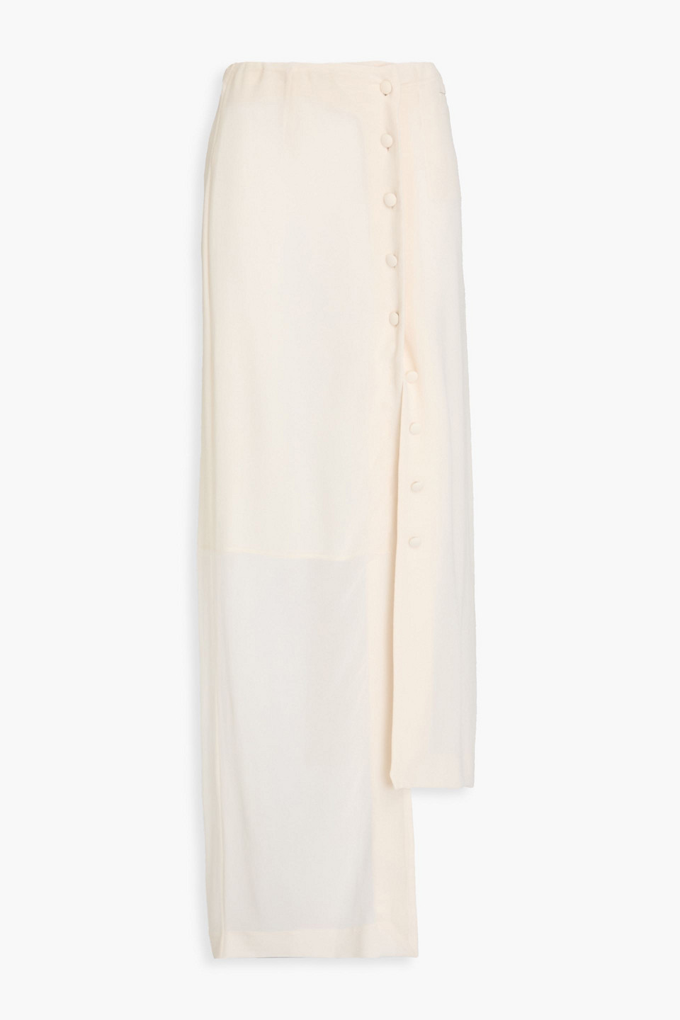 Acne Studios - Asymmetric silk-crepe maxi skirt - Neutral - DE 36