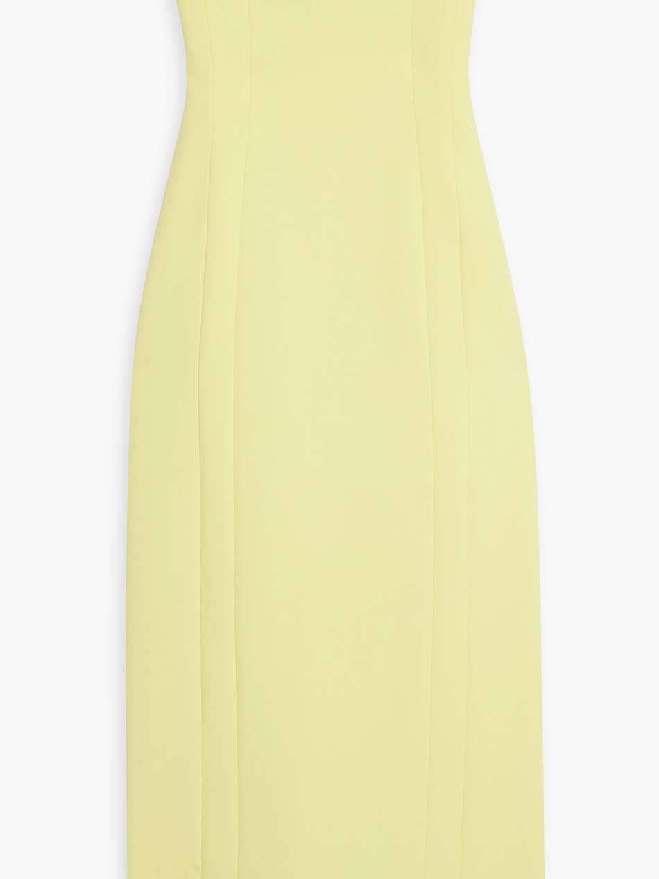 elizabeth strapless cady midi dress