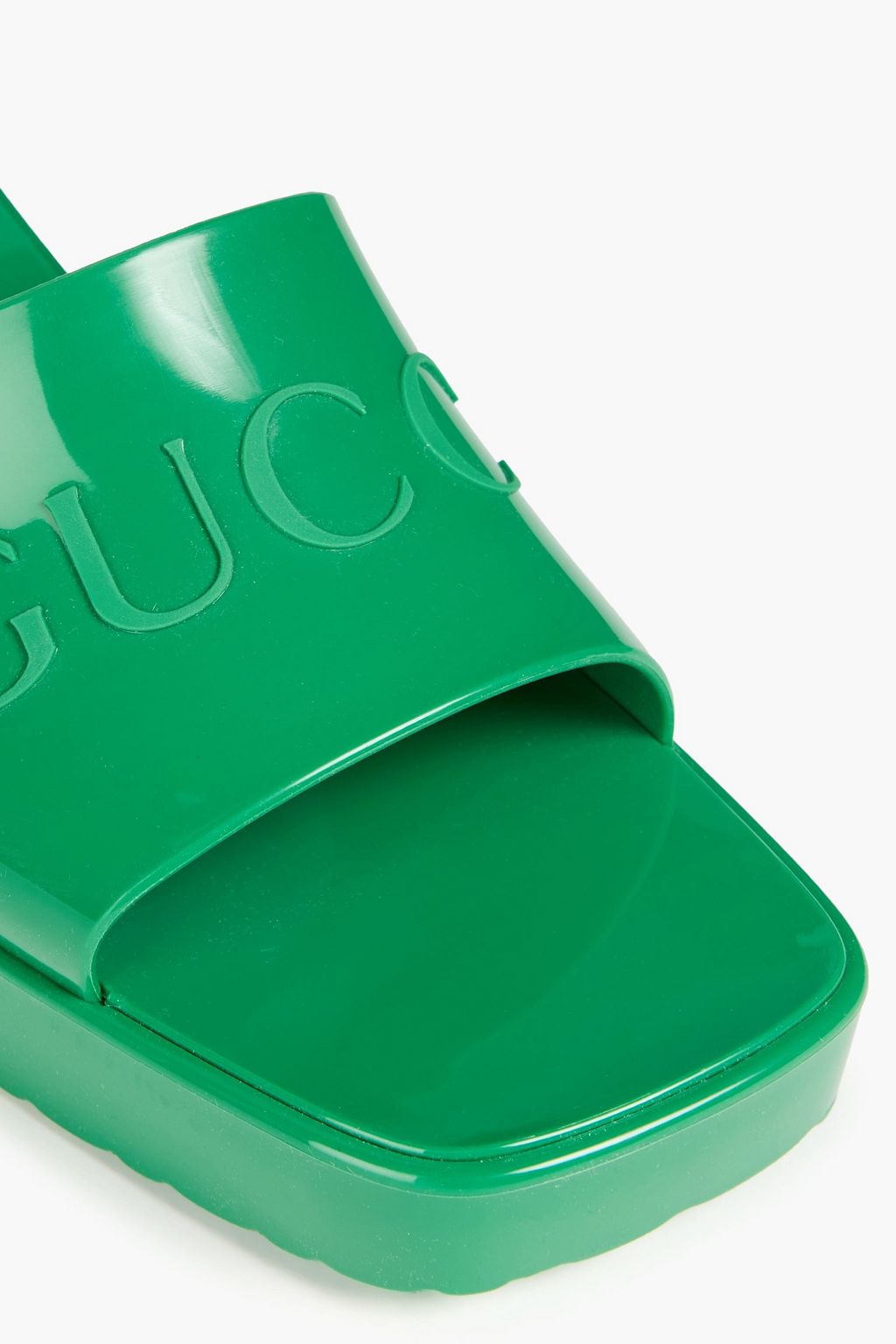 GUCCI Embossed rubber mules