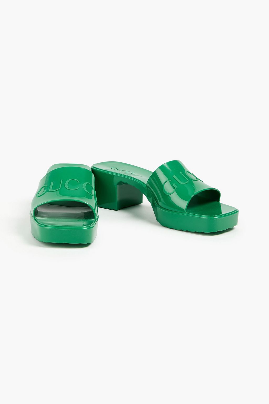 GUCCI Embossed rubber mules
