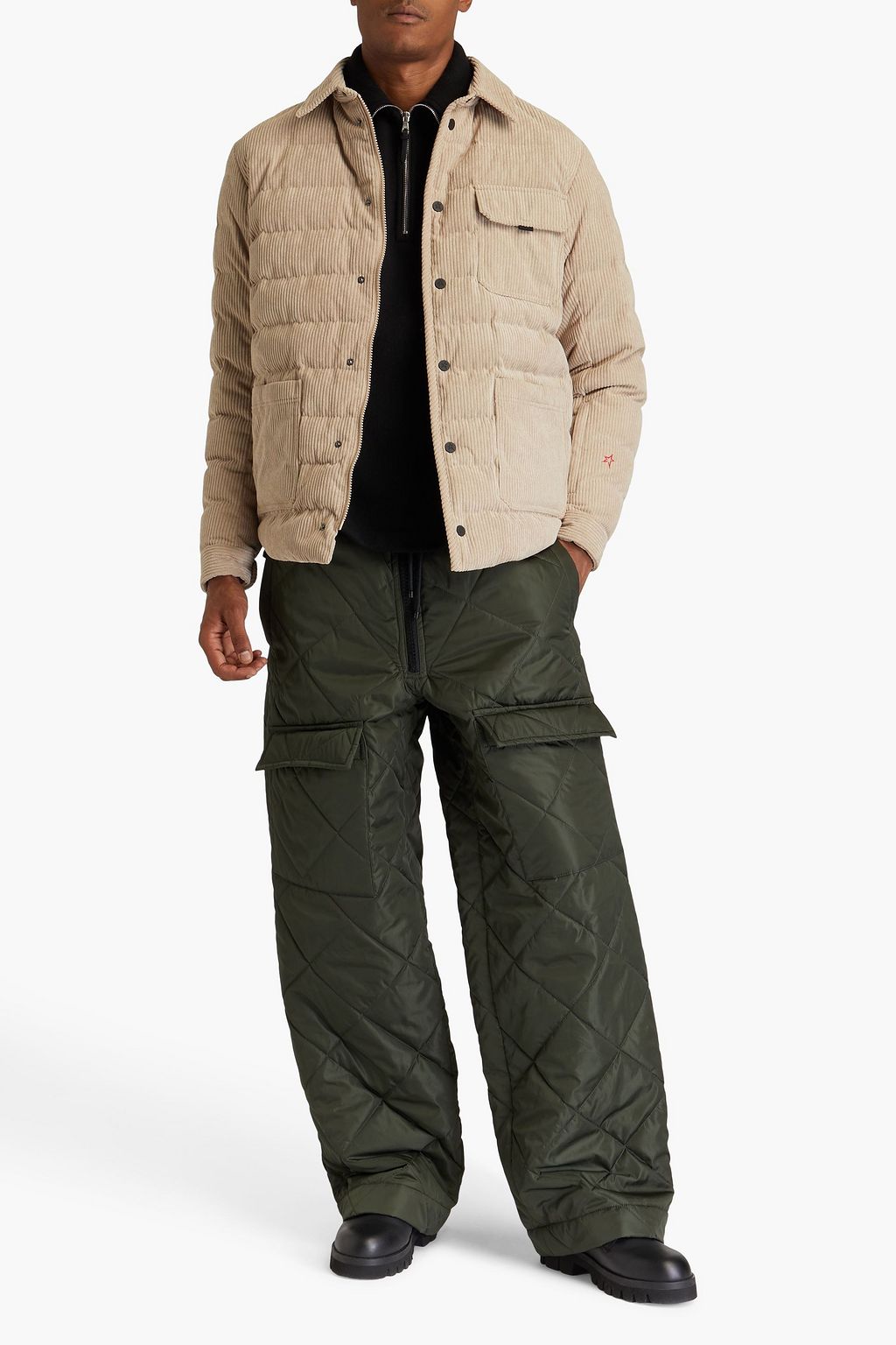 PERFECT MOMENT Quilted corduroy down jacket