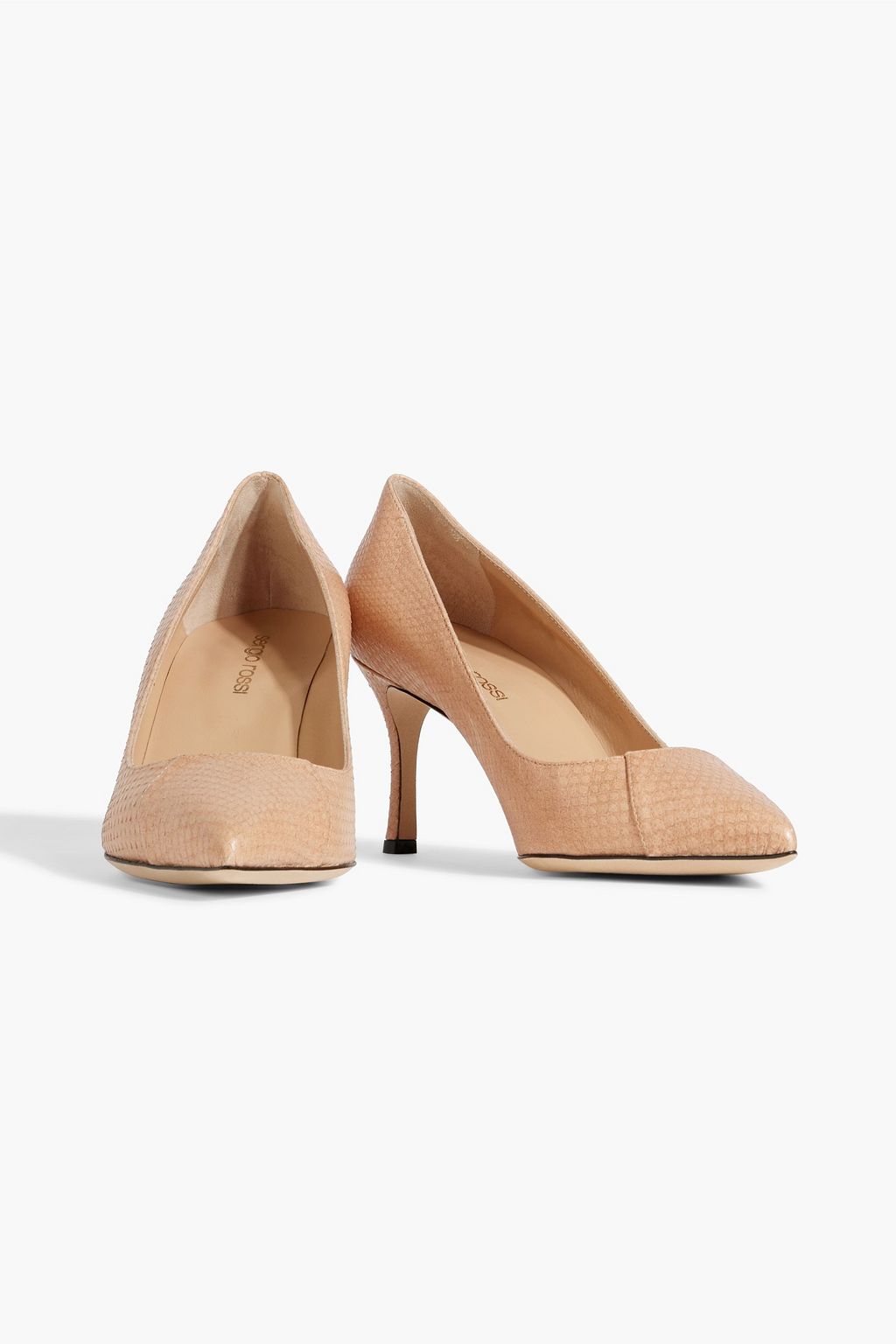 SERGIO ROSSI New Secret 75 snake-effect leather pumps