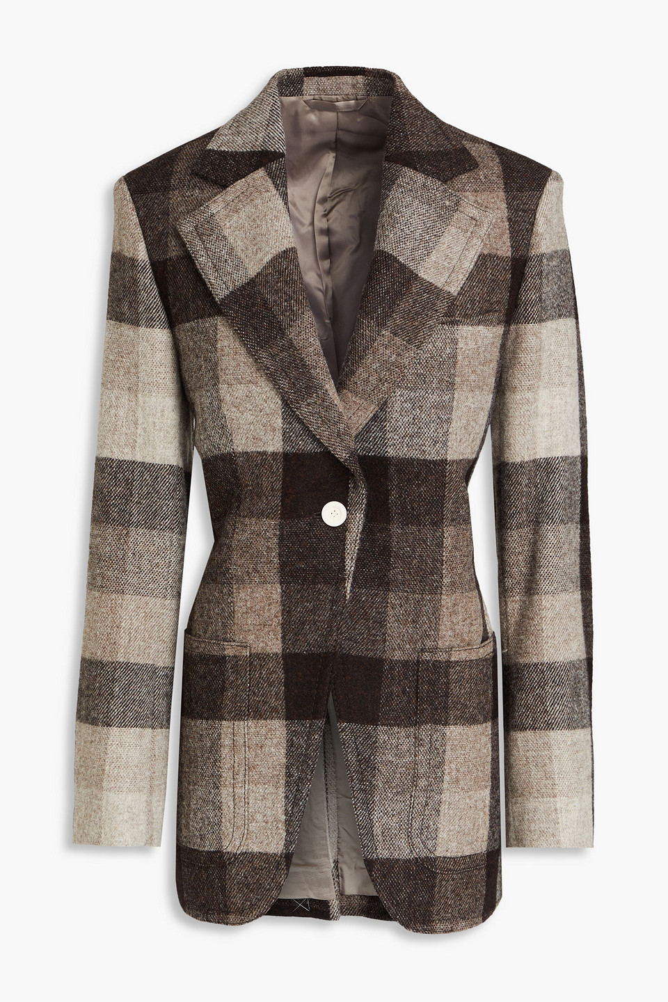 Acne Studios Checked Wool Blazer In Brown