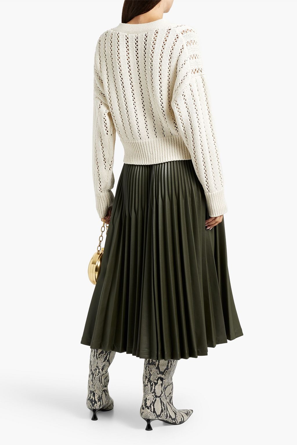 A.L.C. Drew pointelle-knit cotton cardigan