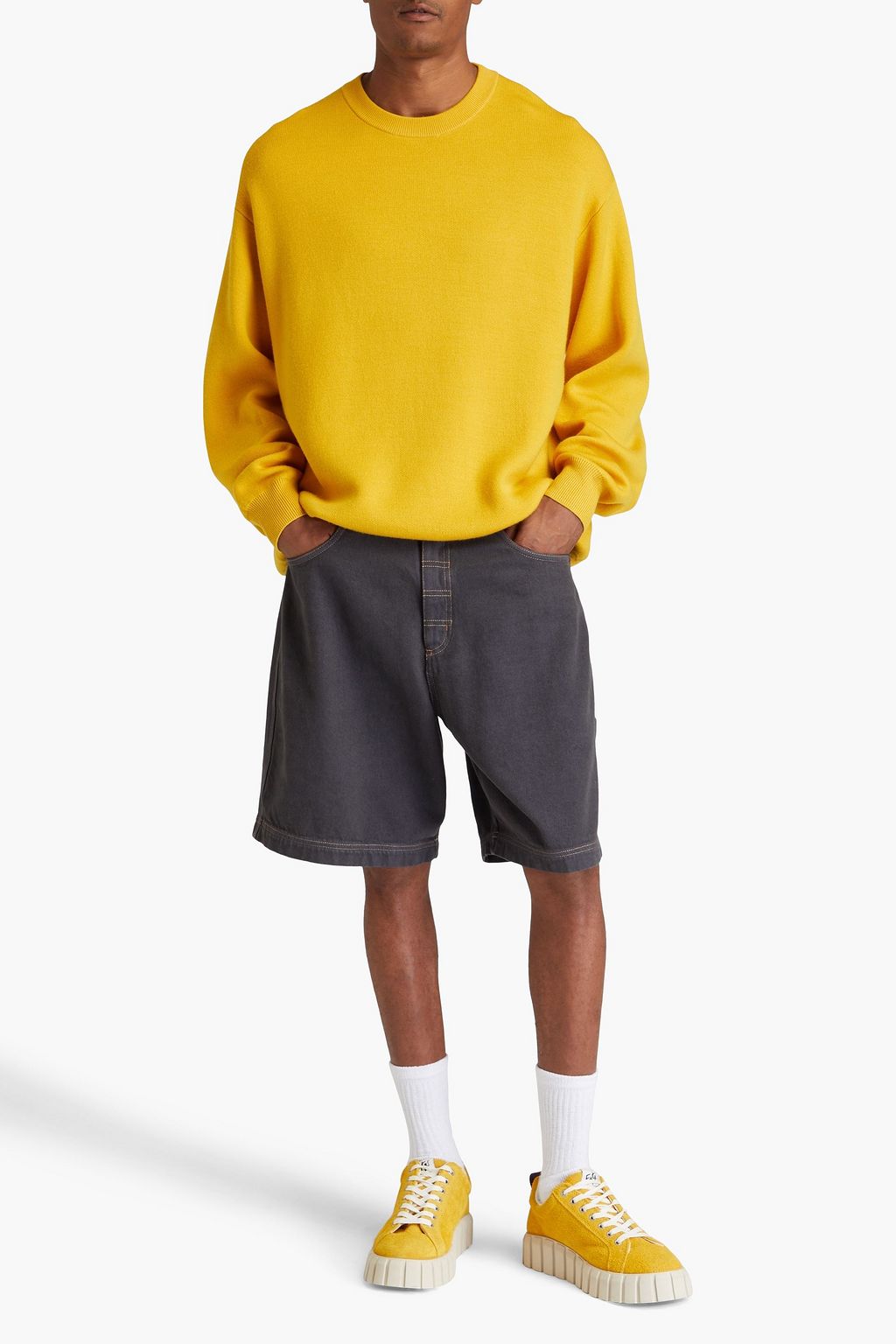 ACNE STUDIOS كنزة رياضية من مزيج الصوف