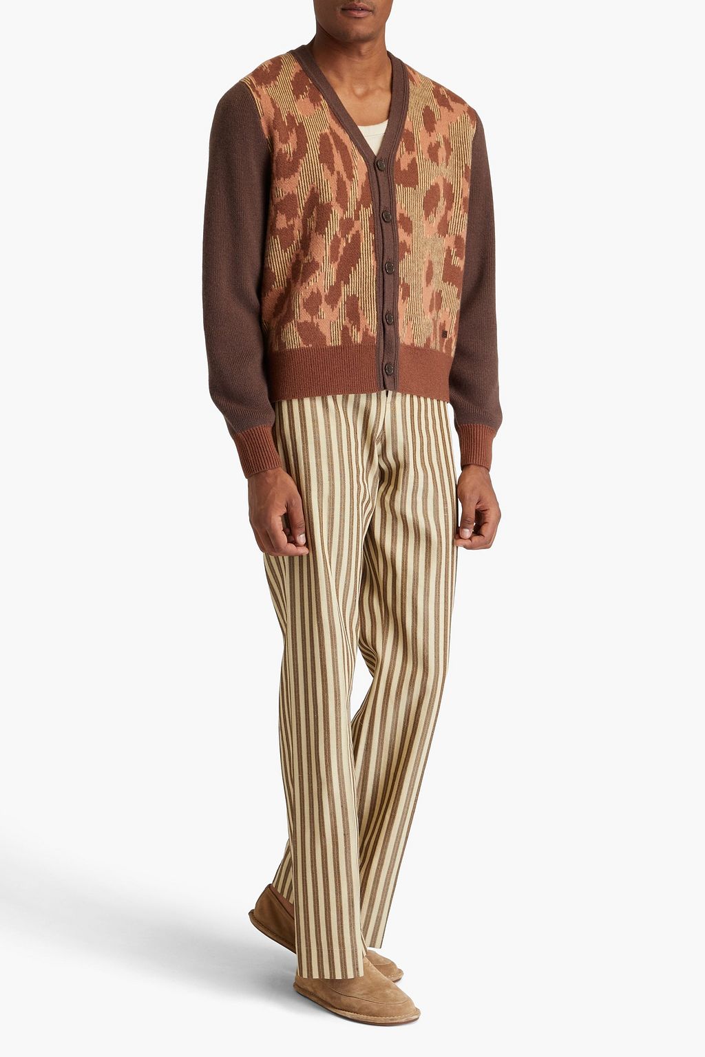 ACNE STUDIOS كارديغان من الجاكار والصوف بنمط مضلّع