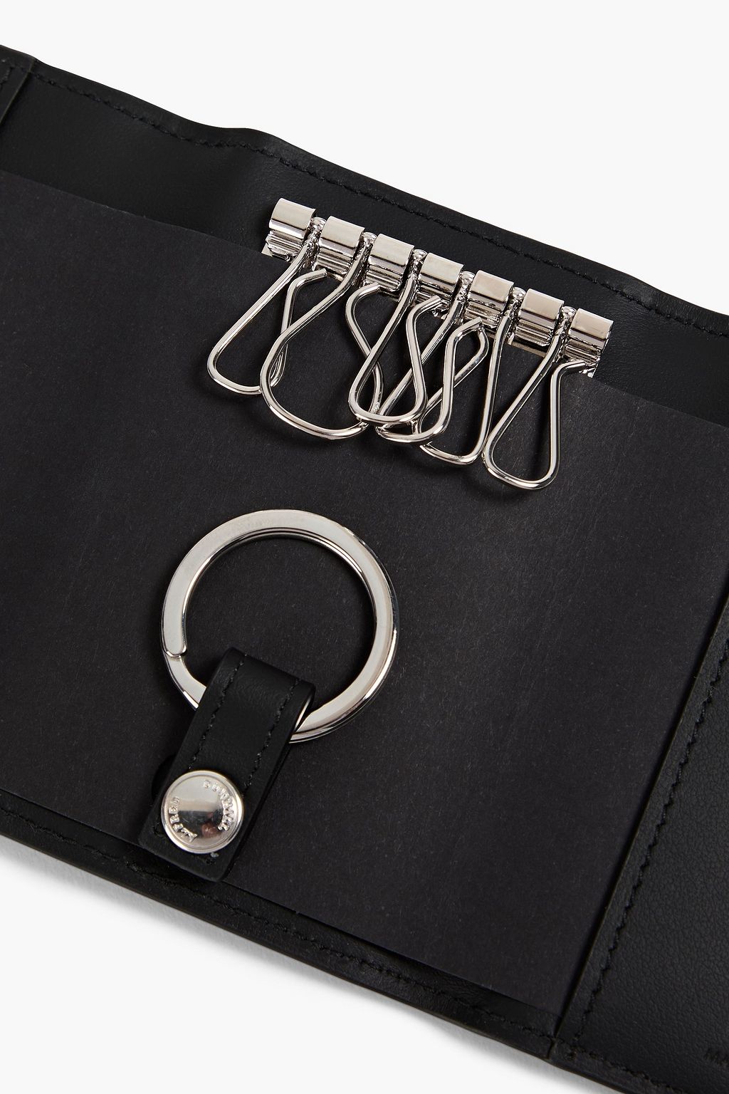 DUNHILL Printed faux textured-leather key wallet