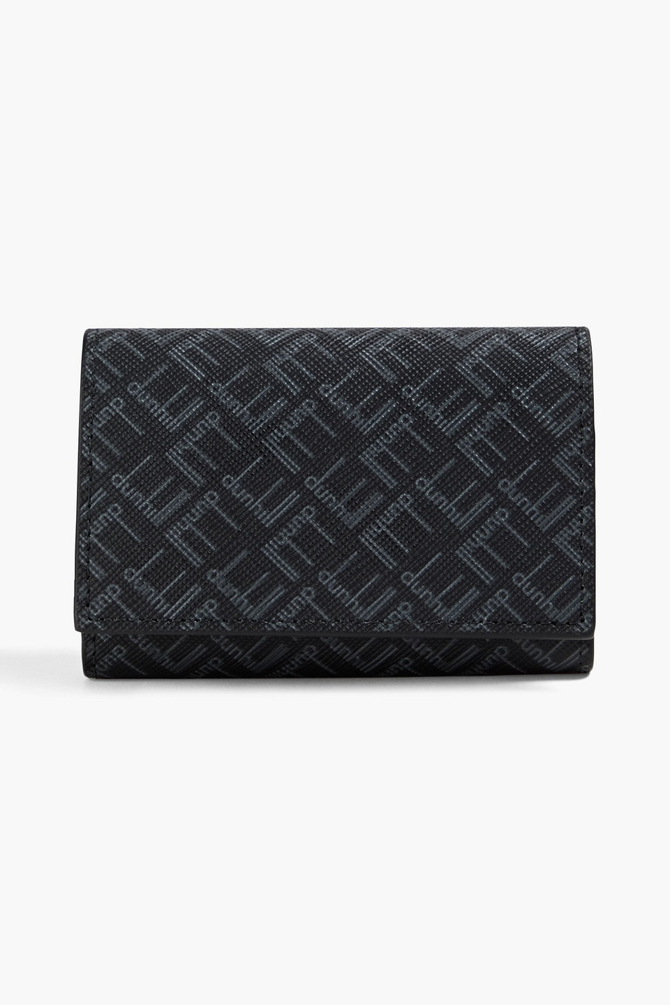 Dunhill Printed Faux Textured-leather Wallet In Anthracite