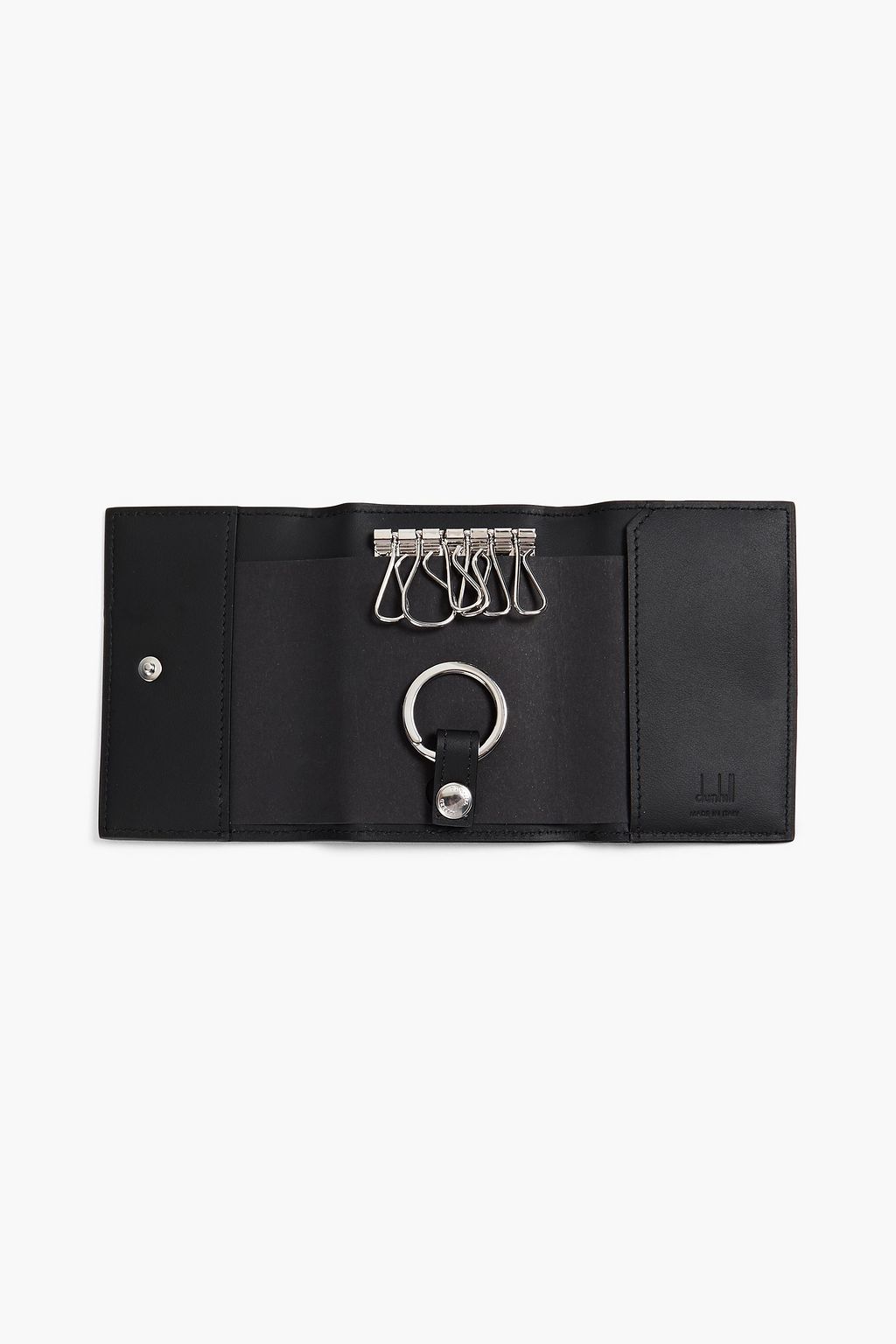 DUNHILL Printed faux textured-leather key wallet